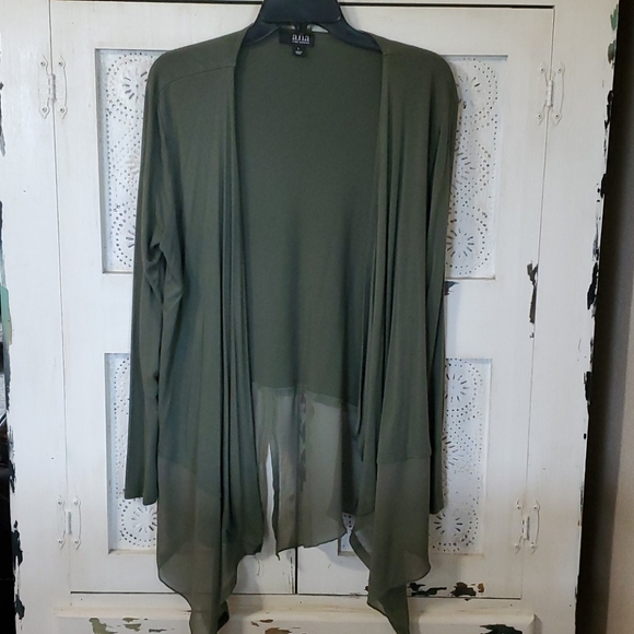 a.n.a Sweaters - a.n.a. Lightweight Army Green Open Front Sweater